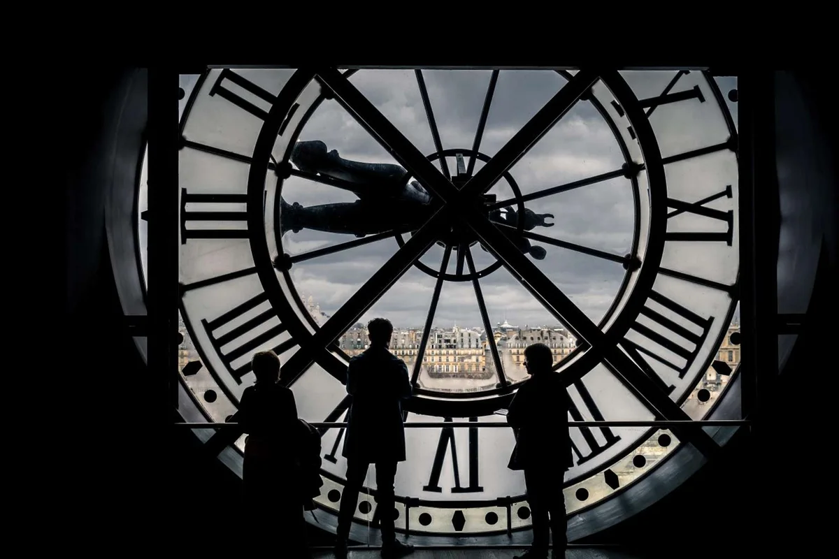 The great gilded station clock inside the Musée d'Orsay, one of the top museums in Paris