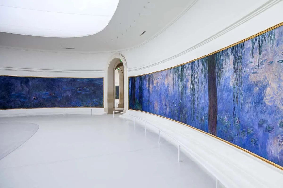 Oval gallery of Monet Water Lilies at the Orangerie, one of the most-loved museums in Paris